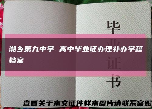 湘乡第九中学 高中毕业证办理补办学籍档案缩略图
