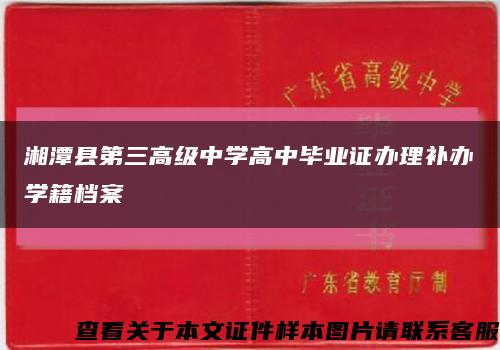 湘潭县第三高级中学高中毕业证办理补办学籍档案缩略图