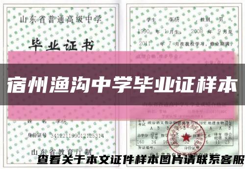 宿州渔沟中学毕业证样本缩略图