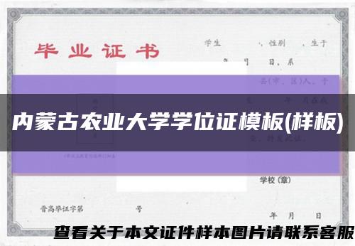 内蒙古农业大学学位证模板(样板)缩略图