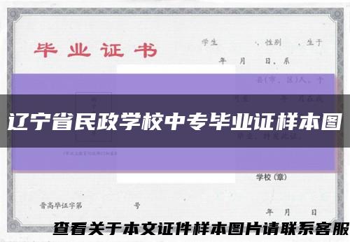 辽宁省民政学校中专毕业证样本图缩略图