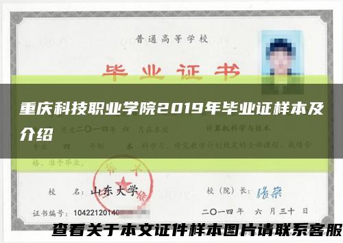 重庆科技职业学院2019年毕业证样本及介绍缩略图