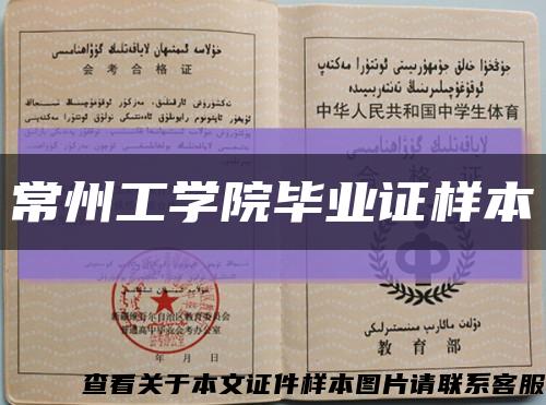 常州工学院毕业证样本缩略图
