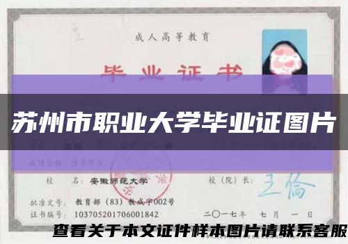 苏州市职业大学毕业证图片缩略图