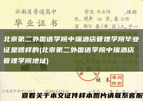 北京第二外国语学院中瑞酒店管理学院毕业证是啥样的(北京第二外国语学院中瑞酒店管理学院地址)缩略图