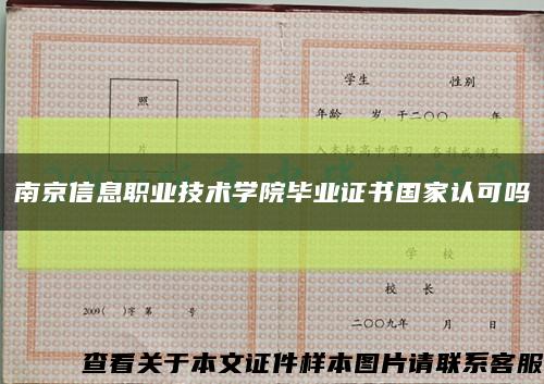 南京信息职业技术学院毕业证书国家认可吗缩略图