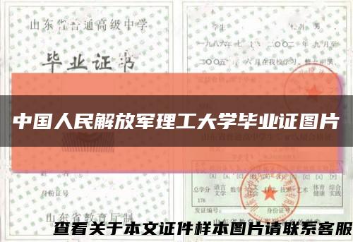 中国人民解放军理工大学毕业证图片缩略图