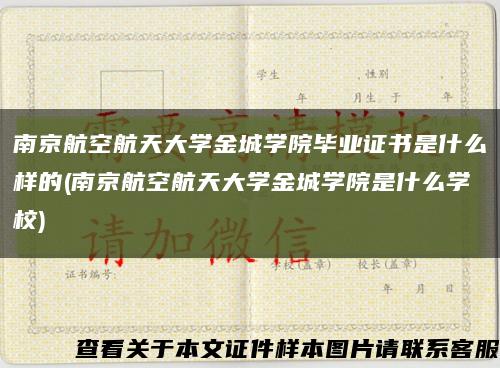 南京航空航天大学金城学院毕业证书是什么样的(南京航空航天大学金城学院是什么学校)缩略图