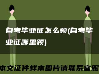 自考毕业证怎么领(自考毕业证哪里领)缩略图