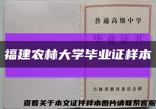 福建农林大学毕业证样本缩略图