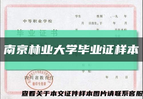 南京林业大学毕业证样本缩略图