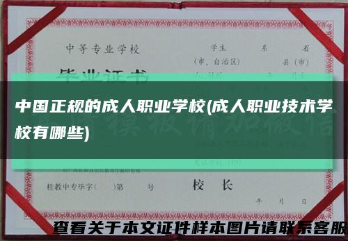 中国正规的成人职业学校(成人职业技术学校有哪些)缩略图