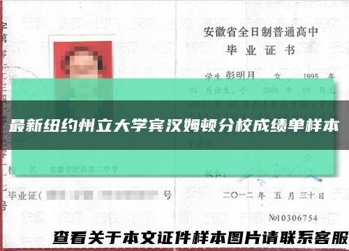 最新纽约州立大学宾汉姆顿分校成绩单样本缩略图