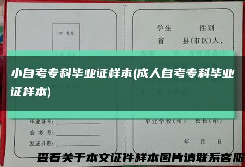 小自考专科毕业证样本(成人自考专科毕业证样本)缩略图