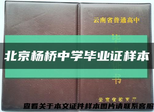 北京杨桥中学毕业证样本缩略图