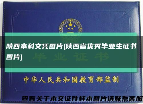 陕西本科文凭图片(陕西省优秀毕业生证书图片)缩略图