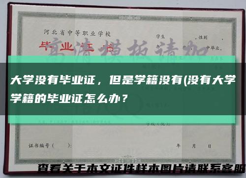 大学没有毕业证，但是学籍没有(没有大学学籍的毕业证怎么办？缩略图