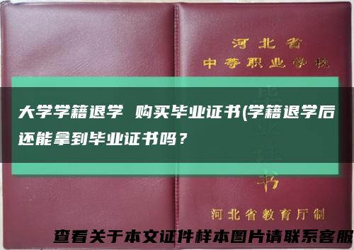 大学学籍退学 购买毕业证书(学籍退学后还能拿到毕业证书吗？缩略图