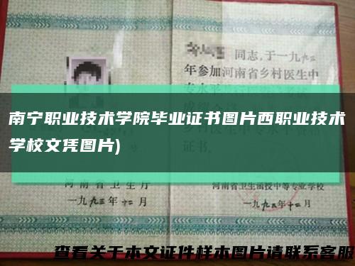 南宁职业技术学院毕业证书图片西职业技术学校文凭图片)缩略图