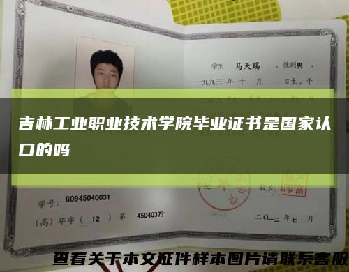 吉林工业职业技术学院毕业证书是国家认口的吗缩略图