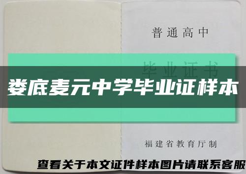 娄底麦元中学毕业证样本缩略图