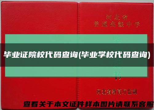 毕业证院校代码查询(毕业学校代码查询)缩略图