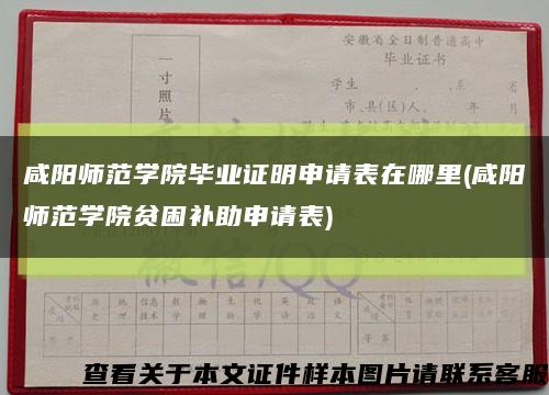 咸阳师范学院毕业证明申请表在哪里(咸阳师范学院贫困补助申请表)缩略图