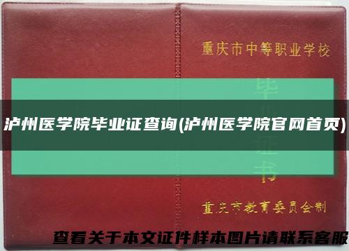 泸州医学院毕业证查询(泸州医学院官网首页)缩略图