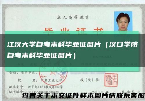 江汉大学自考本科毕业证图片（汉口学院自考本科毕业证图片）缩略图