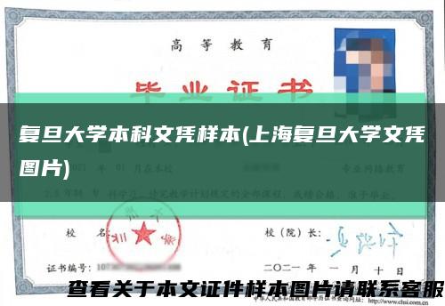 复旦大学本科文凭样本(上海复旦大学文凭图片)缩略图