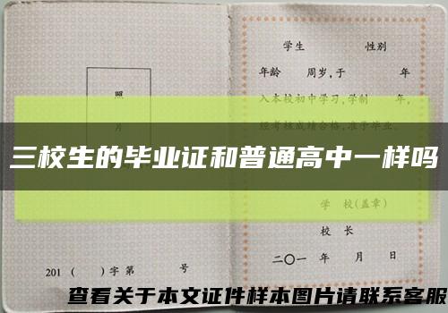 三校生的毕业证和普通高中一样吗缩略图