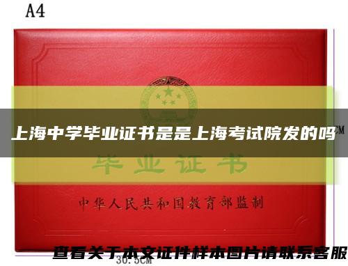 上海中学毕业证书是是上海考试院发的吗缩略图