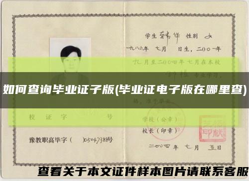 如何查询毕业证子版(毕业证电子版在哪里查)缩略图
