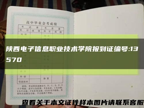 陕西电子信息职业技术学院报到证编号:13570缩略图