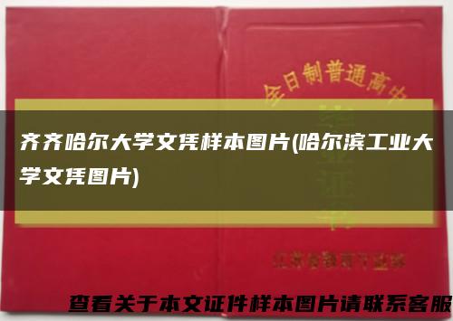齐齐哈尔大学文凭样本图片(哈尔滨工业大学文凭图片)缩略图