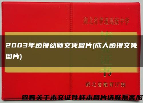 2003年函授幼师文凭图片(成人函授文凭图片)缩略图