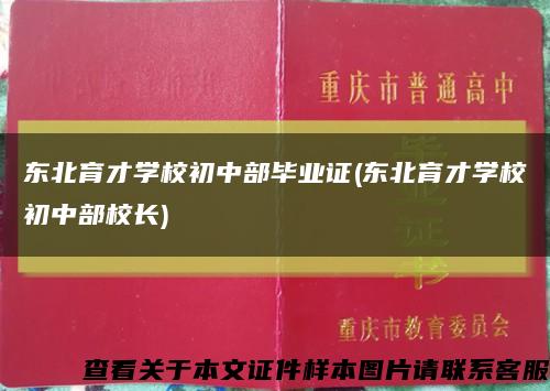 东北育才学校初中部毕业证(东北育才学校初中部校长)缩略图