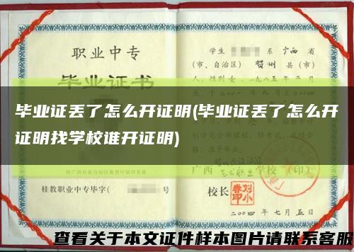 毕业证丢了怎么开证明(毕业证丢了怎么开证明找学校谁开证明)缩略图