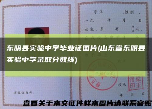 东明县实验中学毕业证图片(山东省东明县实验中学录取分数线)缩略图