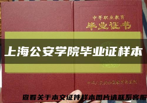 上海公安学院毕业证样本缩略图