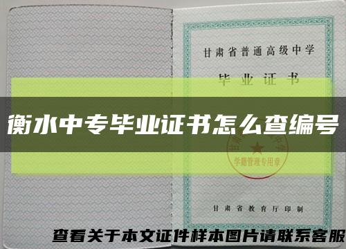 衡水中专毕业证书怎么查编号缩略图