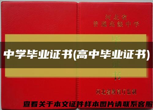 中学毕业证书(高中毕业证书)缩略图