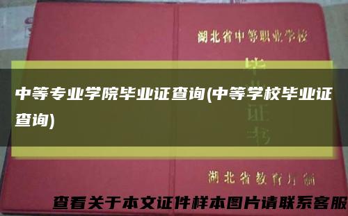 中等专业学院毕业证查询(中等学校毕业证查询)缩略图