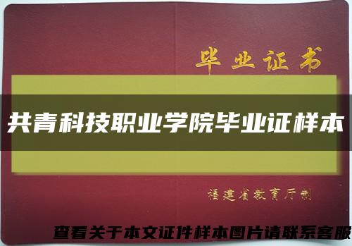 共青科技职业学院毕业证样本缩略图