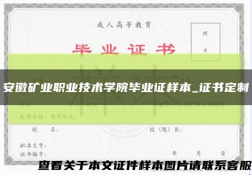 安徽矿业职业技术学院毕业证样本_证书定制缩略图