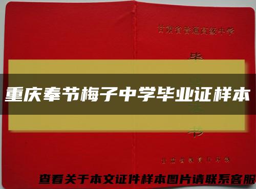 重庆奉节梅子中学毕业证样本缩略图