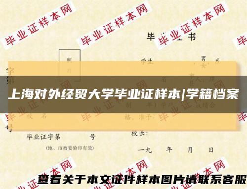 上海对外经贸大学毕业证样本|学籍档案缩略图