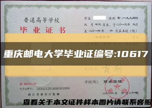 重庆邮电大学毕业证编号:10617缩略图