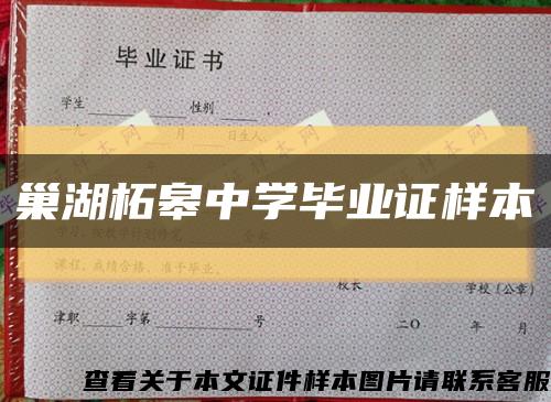 巢湖柘皋中学毕业证样本缩略图