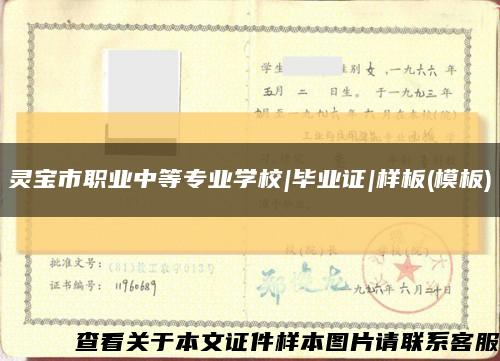 灵宝市职业中等专业学校|毕业证|样板(模板)缩略图